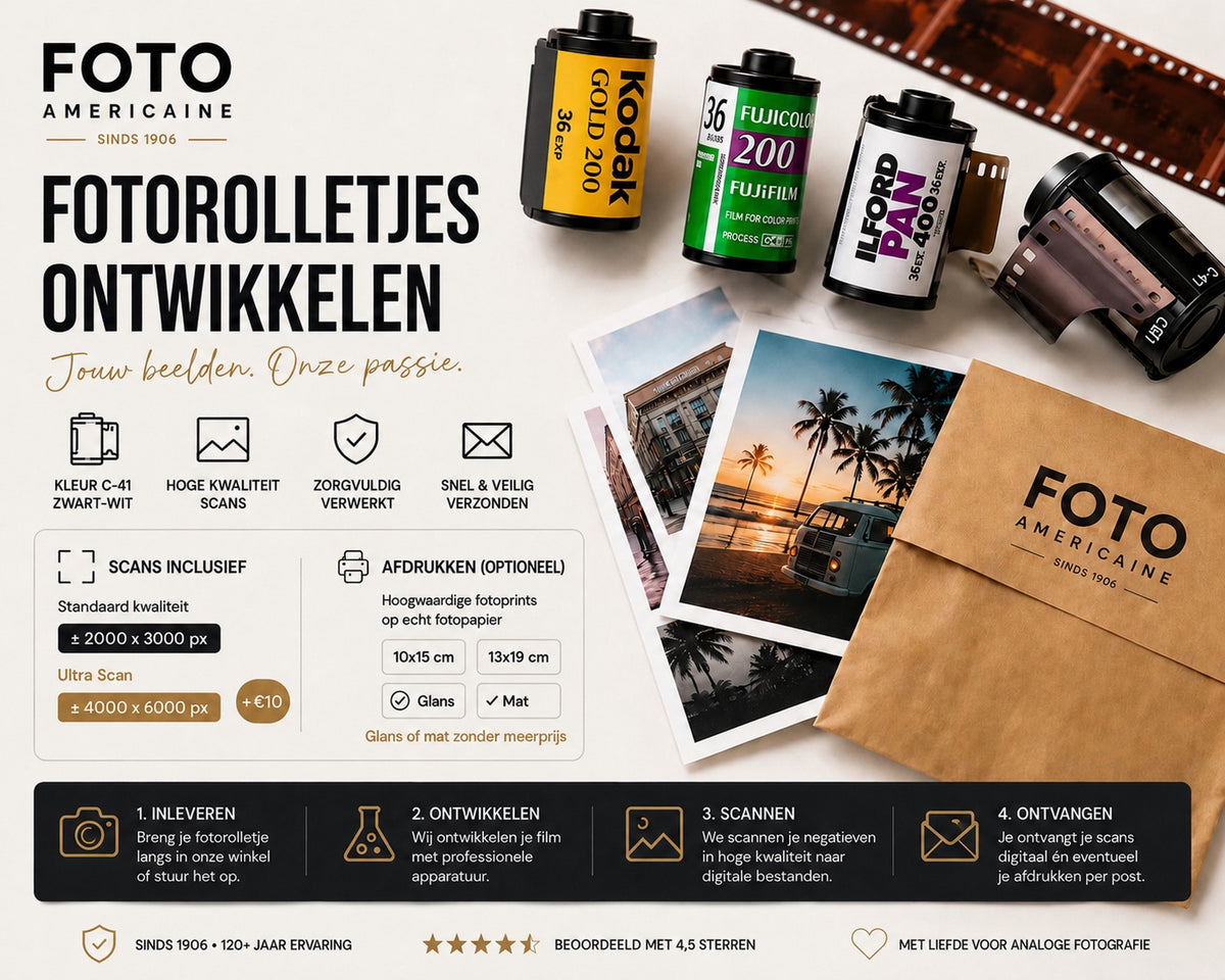Fotorolletjes ontwikkelen en scannen bij Analog Film Lab by Foto Americaine in Den Haag