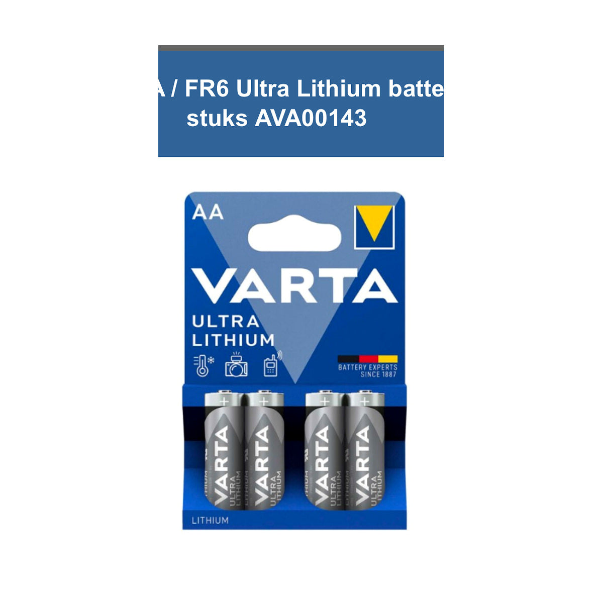 Varta Ultra Lithium AA FR6 batterijen 4 stuks